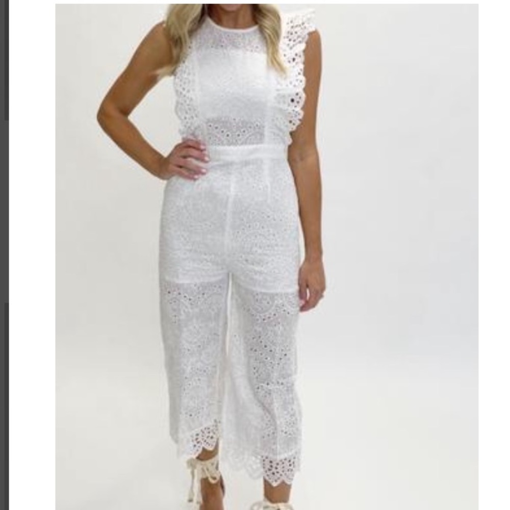 White Eyelet Jumpsuit